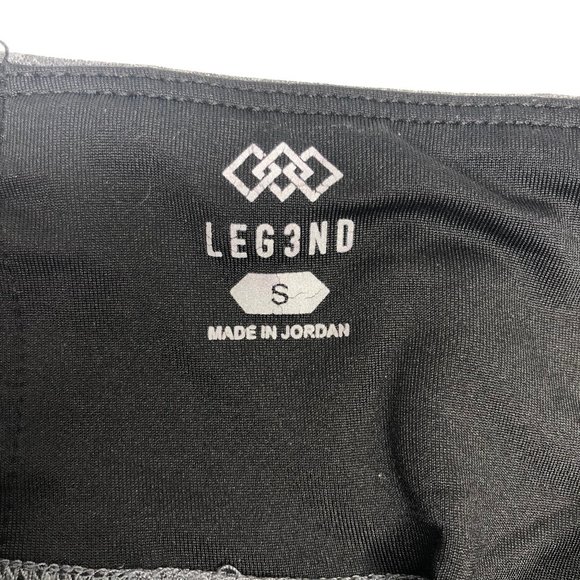Leg3nd Heathered Gray Yoga Leggings Capri Small - Picture 3 of 8